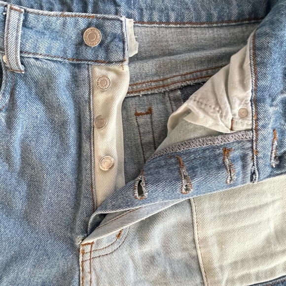 THE‎ NATIVE ONE Patchwork Denim Jeans Ankle Length Button Fly Trendy Size Small - Picture 6 of 13